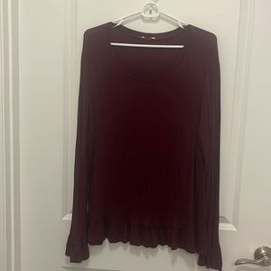Long sleeve ruffle blouse